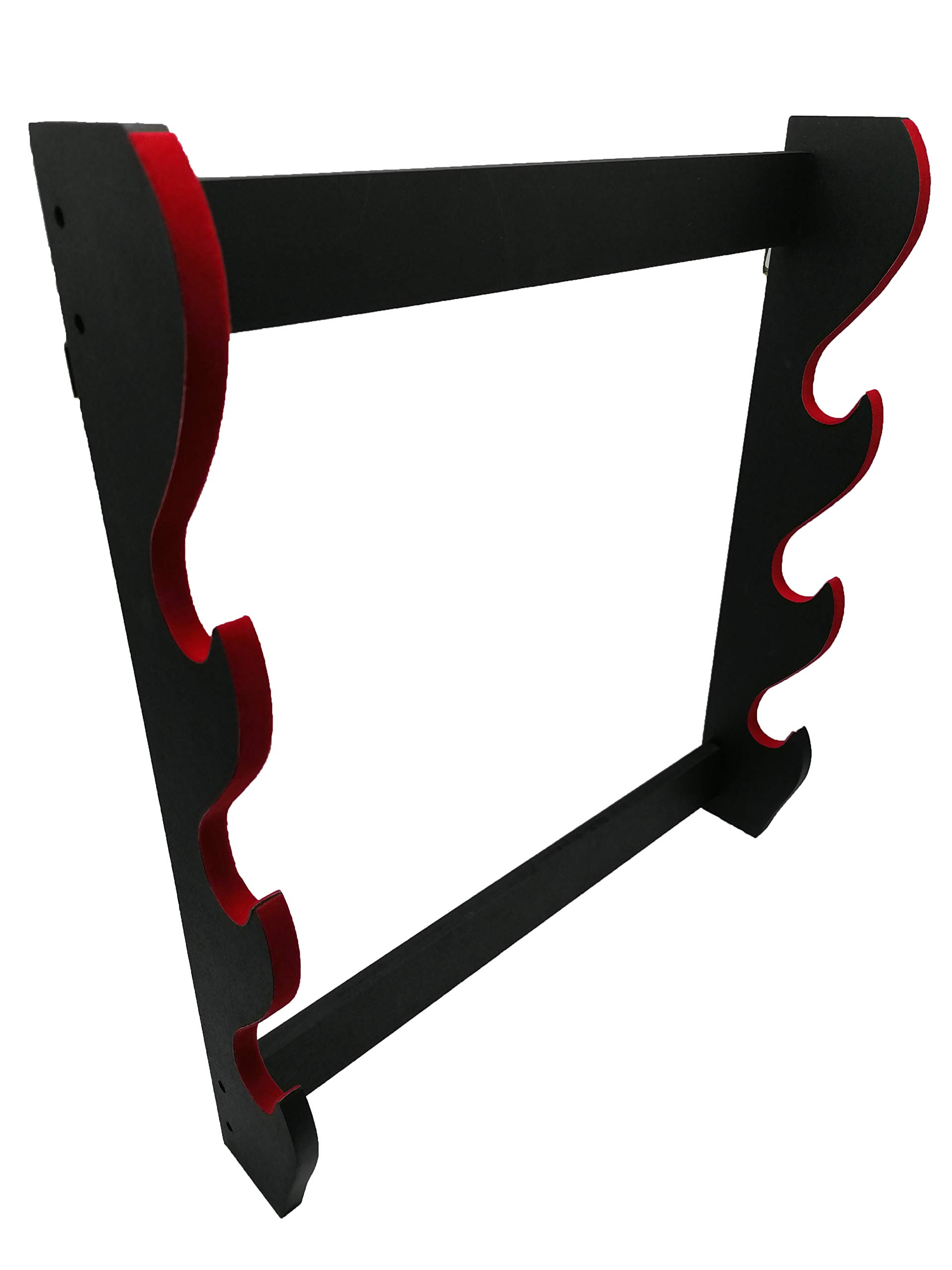 Supporto Da Parete Per Katana In Legno Con Velluto Rosso - Porta Spade Samurai 1 Posto - Foto 5