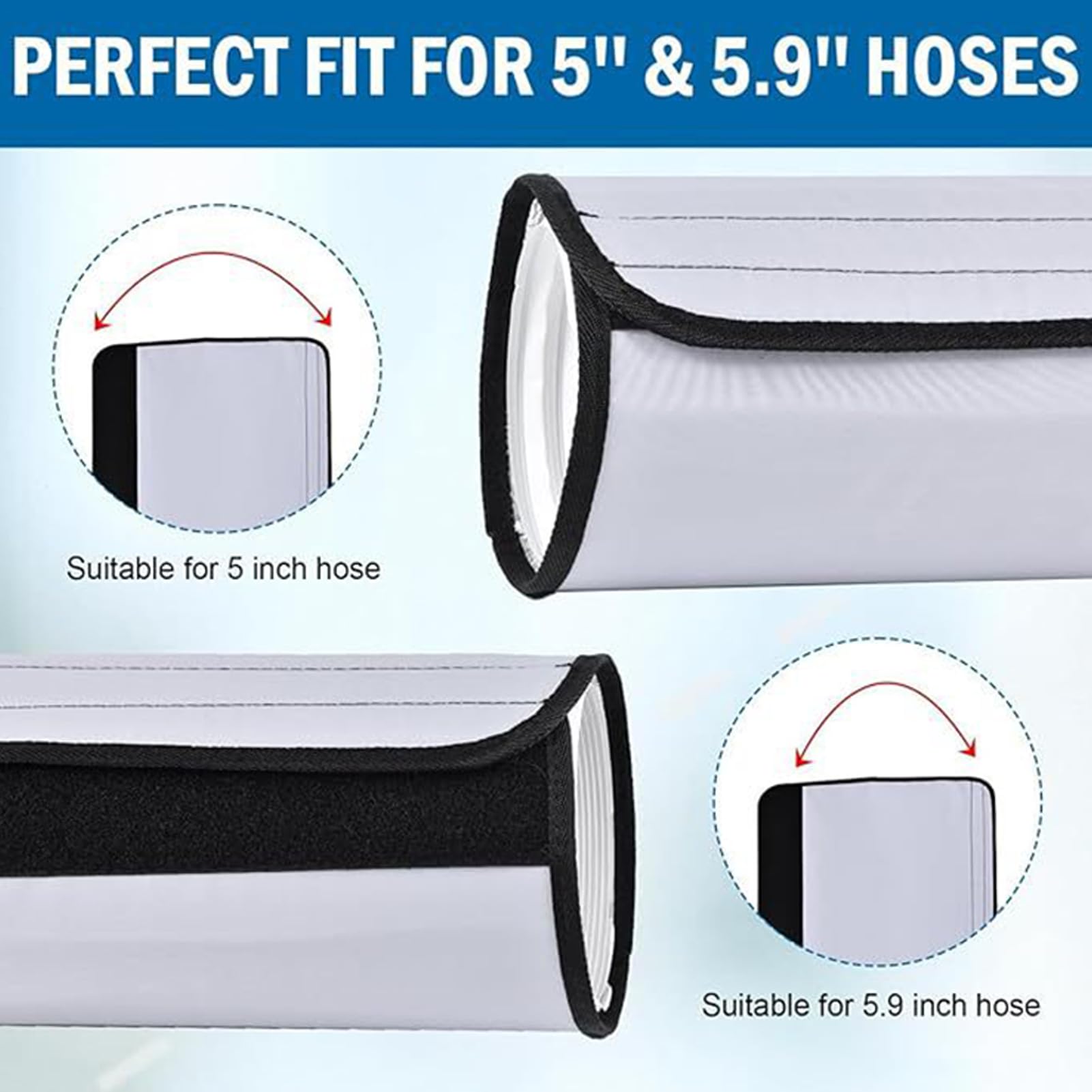 Housse de tuyau de climatiseur réutilisable, sangles de protection, matériau durable résistant aux intempéries, installation facile, noir, pour garage et maison