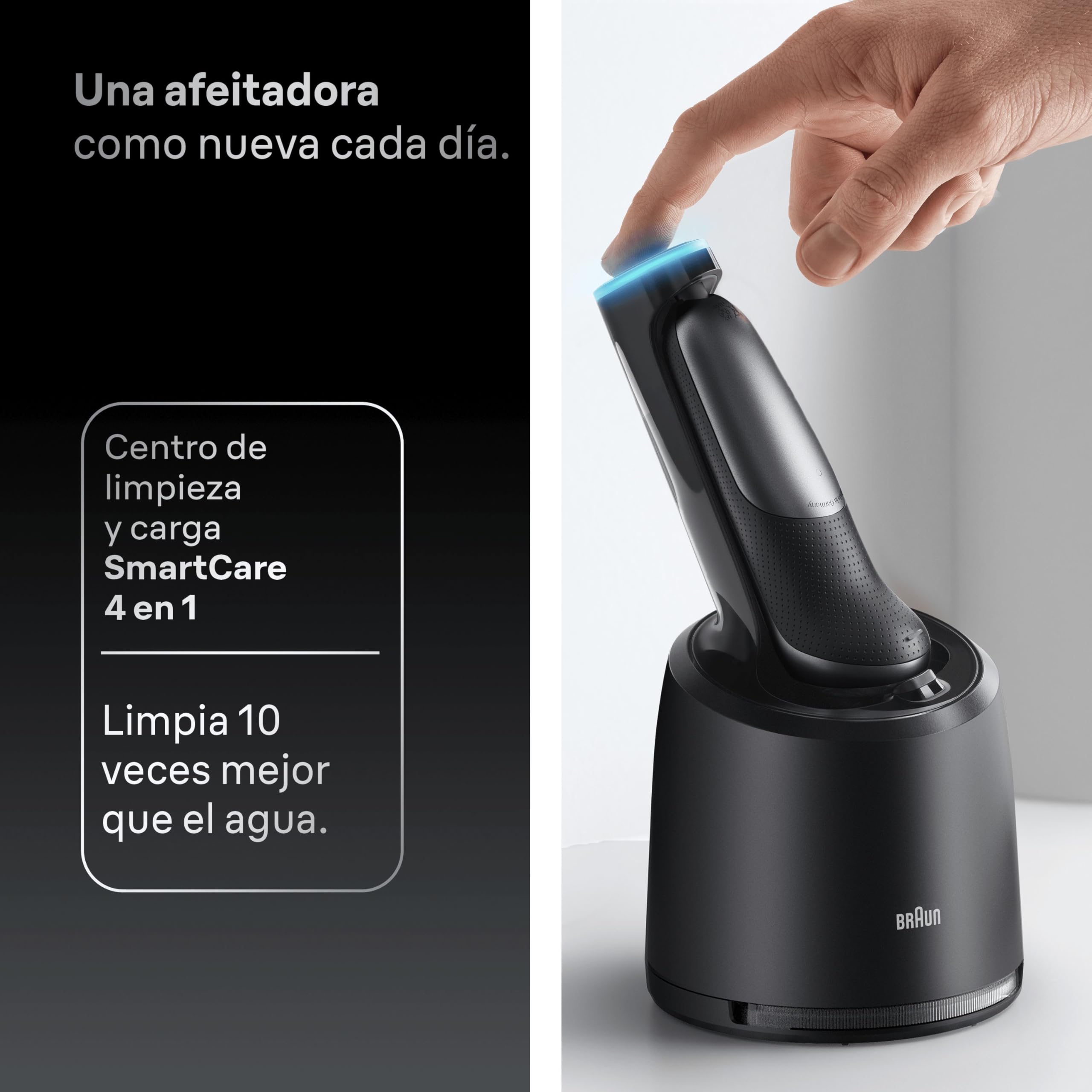 Braun Series 7 Afeitadora Eléctrica Hombre, 72-C7650CC, Oro - Máquina de Afeitar Resistente al Agua, 3 Modos de Afeitado, 60 Min de Uso, Centro de Limpieza, 2 Accesorios de Rasurado Y Estuche de Viaje