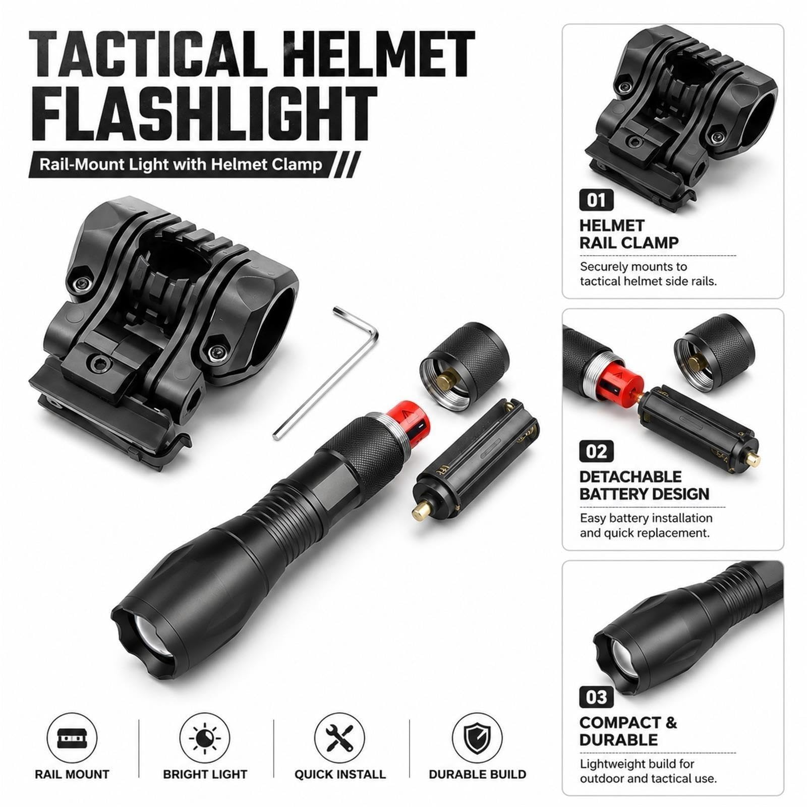 Set Casco Tattico Cuffie Modello GPNVG18 Luci