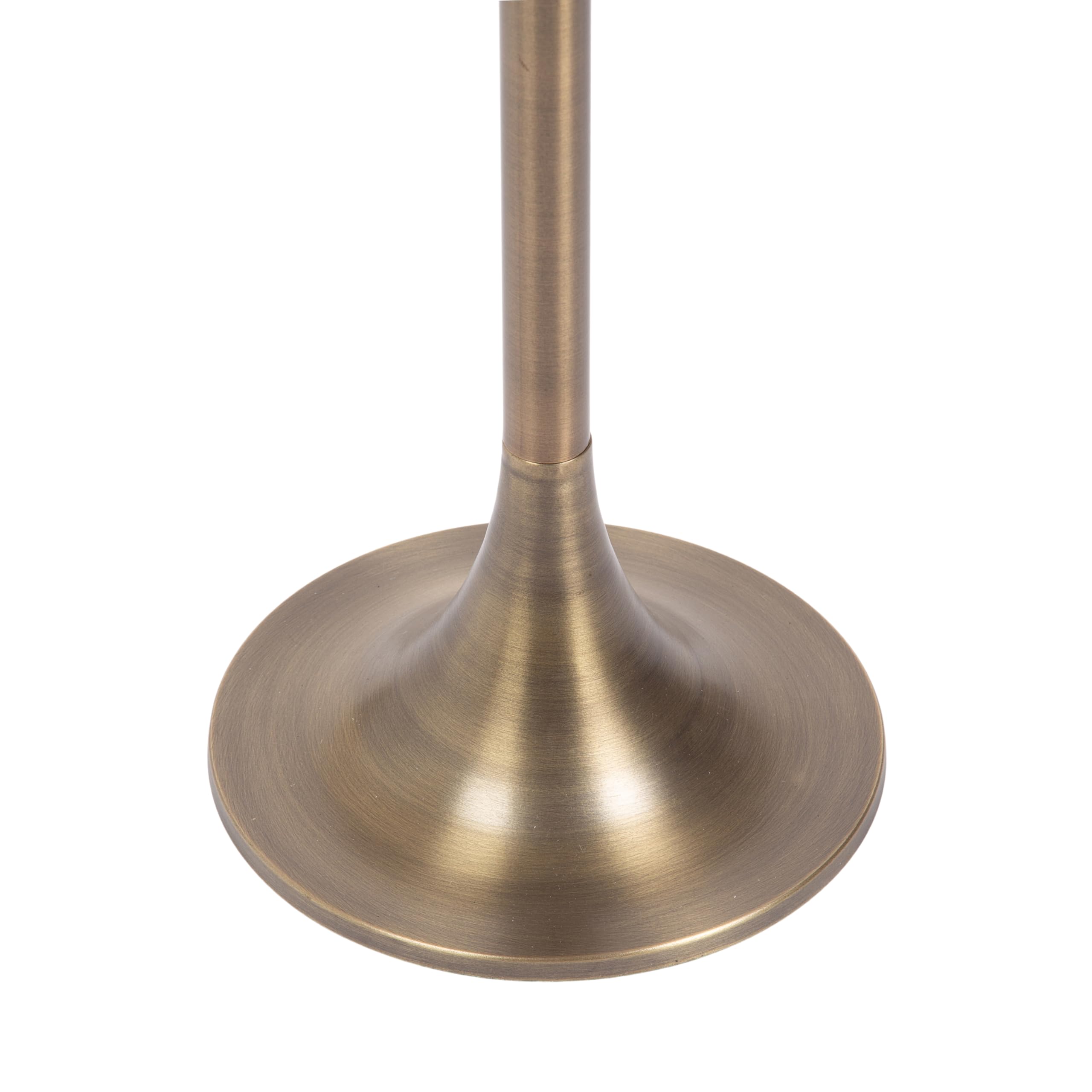 Kate and Laurel Baronet Modern Cast Aluminum Round Side Table, 14 x 14 x 24, Antique Brass, Transitional Circle End Table for Use as a Bedroom Nightstand or Living Room Plant Stand Option