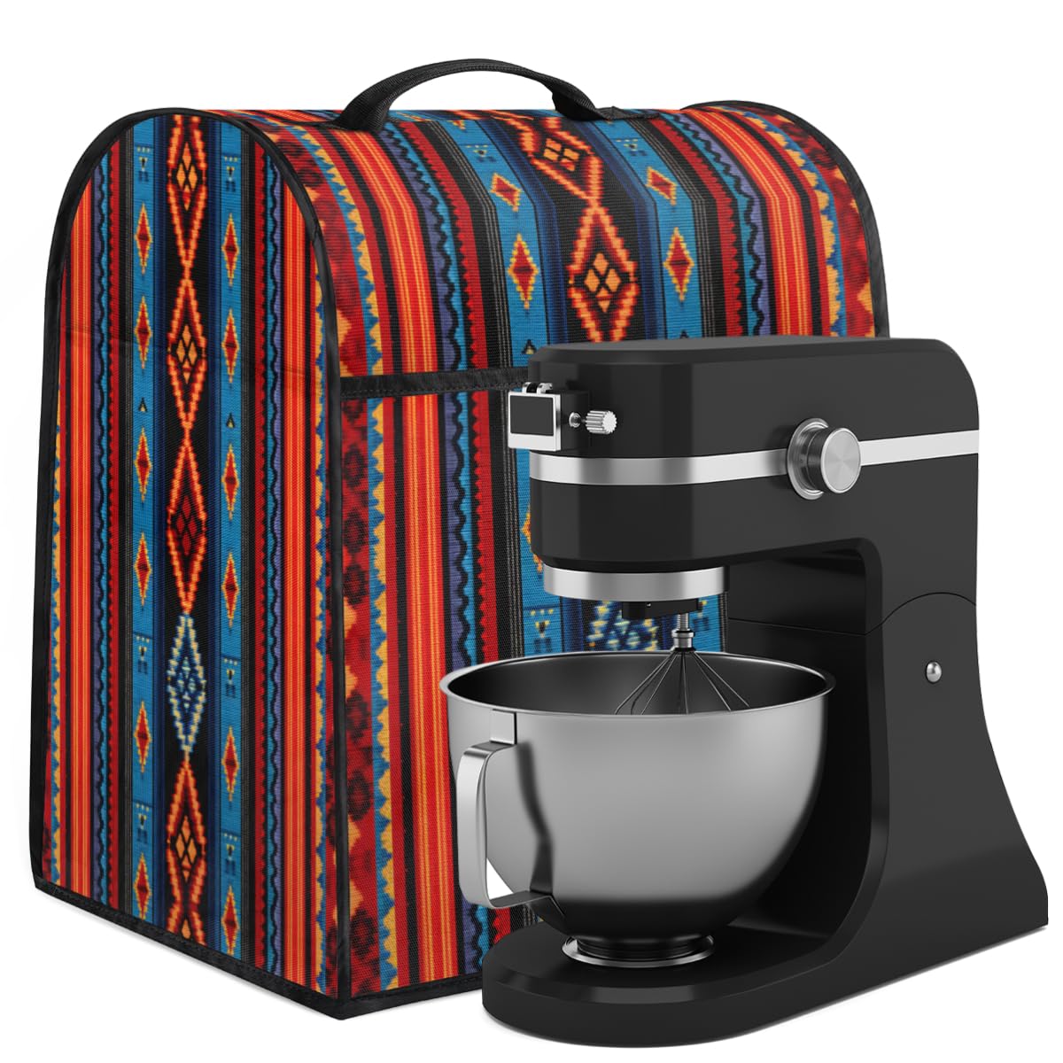 Coffee Maker Cover Aztec Texture Kitchen Appliance Covers Small Appliance Covers Blender Cover Juicer Cover Dust Covers for Kitchen Appliances with Top Handle and Pockets,Washable,B367