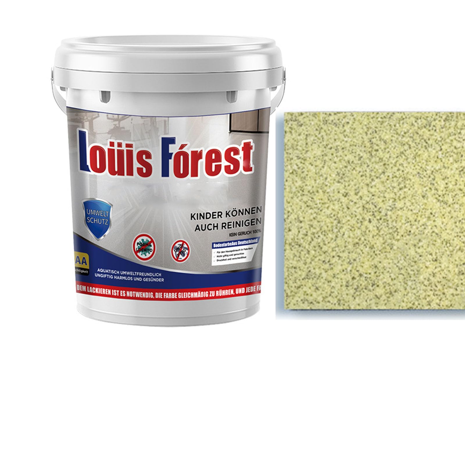 Epoxy Colored Sand Floor Paint,High Gloss Marble Finish Epoxy Floor Coating,Durable Non-Slip Waterproof Paint for Garage & Basement, Concrete (Lemon Yellow, 1kg)