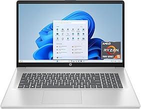 HP 17.3 inch Laptop, HD+ Display, AMD Ryzen 5 7520U, 16 GB RAM, 512 GB SSD, AMD Radeon Graphics, Windows 11 Home, Natural ...