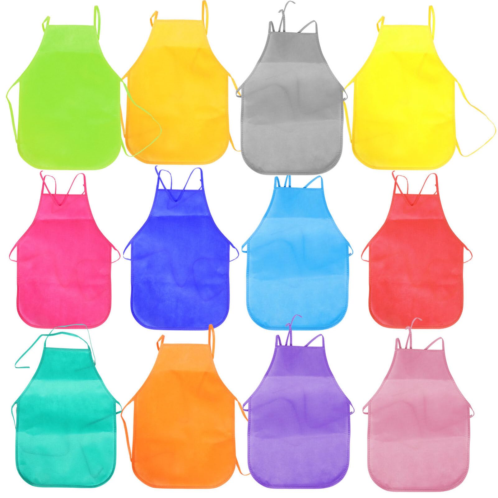 jojofuny Grembiule Pittura Ragazzo Ragazza Non Tessuto 24 Pezzi 33x48 Cm | Attività Artistiche e Laboratori in Classe, Riutilizzabile e Facile da Pulire
