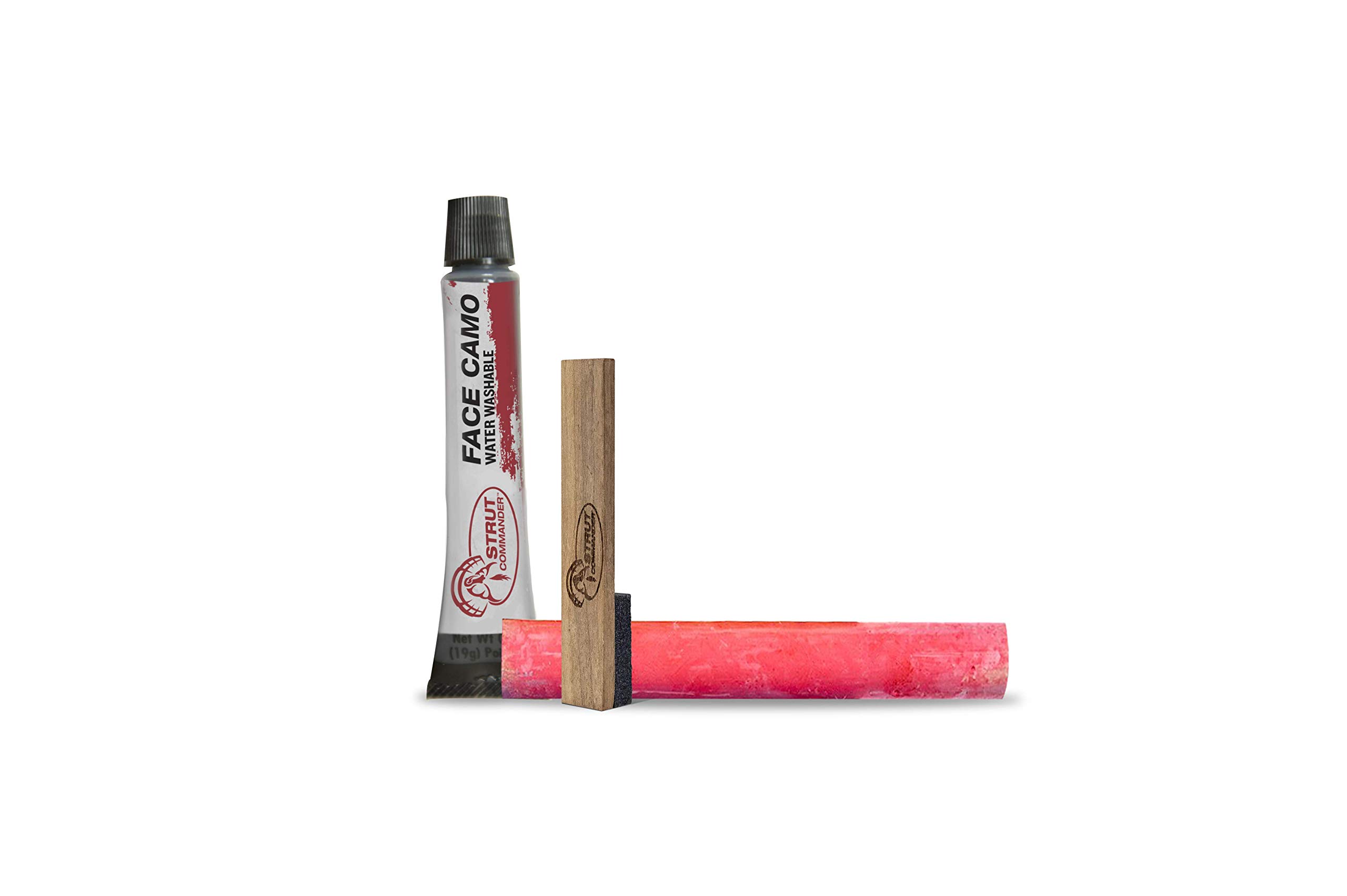 STRUT COMMANDER Ready Kit 2.0 - Turkey Hunting Gear Set with Red Chalk Conditioning Stick and Smudge-Proof Face Paint - Box Call and Pot Call Maintenance Kit - Compact and Vest-Ready