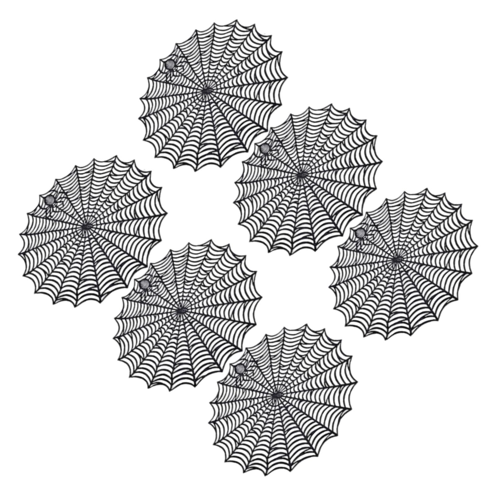 Qusinfc Ghostly Web Print PVC Placemats Easy Cleaning Fronts Halloween Kitchens Decorations for Festival Gatherings and Event Efficient Spiders Web Themed Placemats