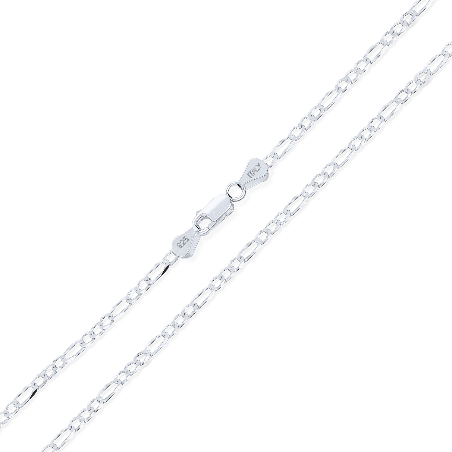 Bling Jewelry Collana Catena Figaro In Argento Sterling .925 Solido E