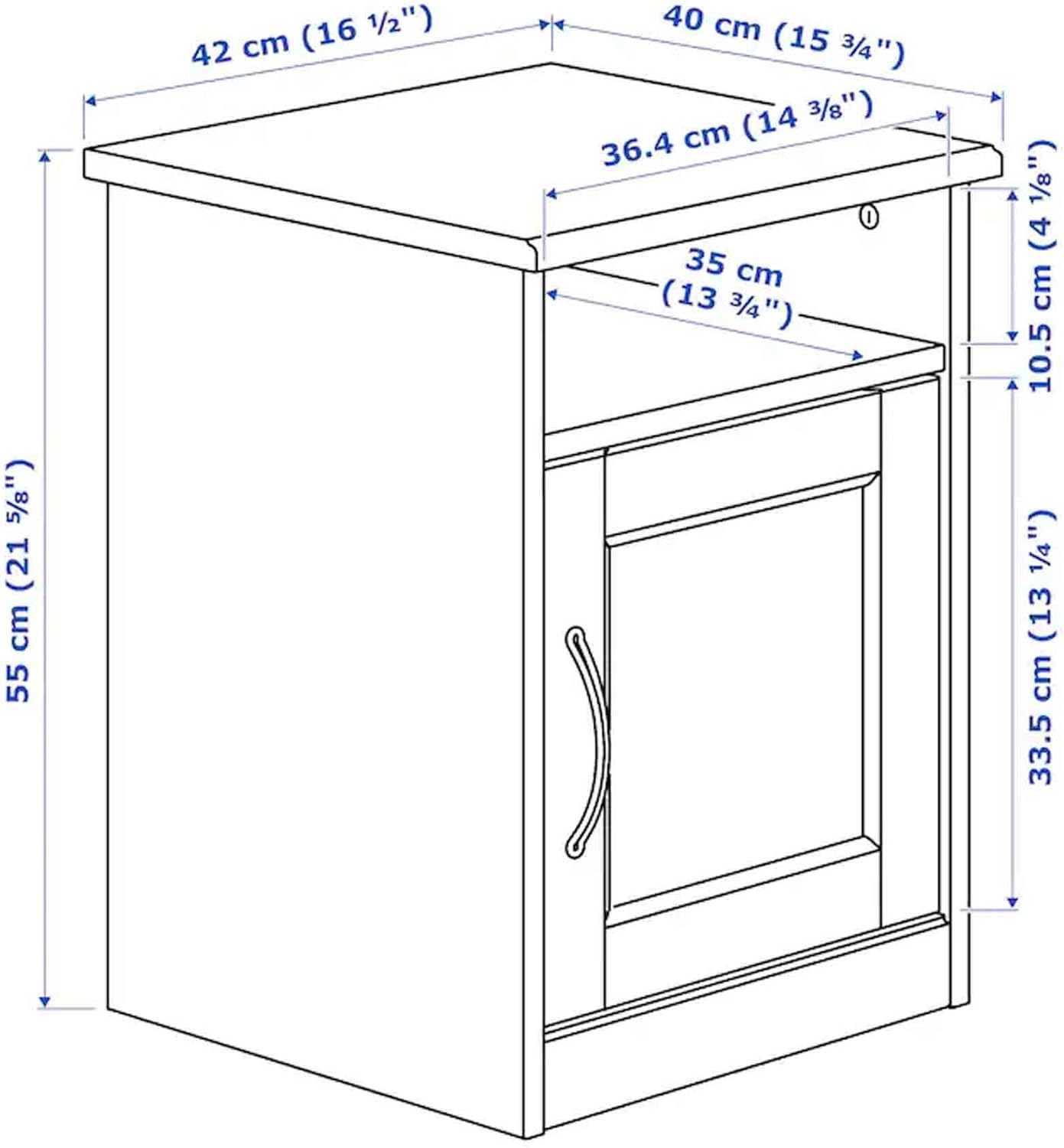 Ikea Songesand Nightstand White 16 1/2x15 3/4 303.674.41