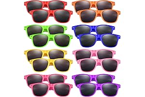 Morcheiong 8 Pack/16 Pack/32 Pack/48 Pack Kids Neon Color Sunglasses