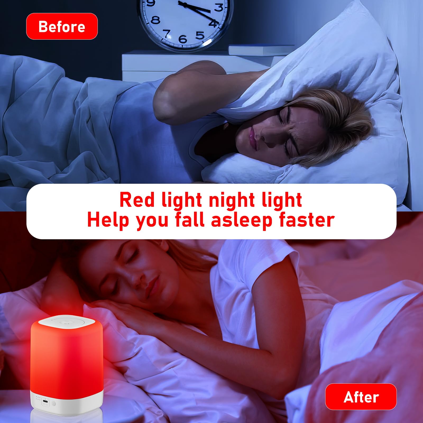 Amazon.com: Red Light Therapy for Sleep Device, Red Night Lights
