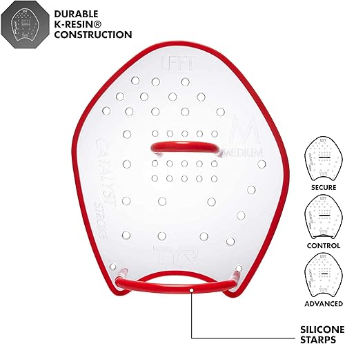 Miniatura 22 de TYR Catalyst Stroke - Paletas de natación para adultos para entrenamiento, aletas de mano duraderas y flexibles para desarrollar fuerza, resistencia