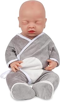 18 inch Eye Closed Full Silicone Baby Doll,Not Vinyl Dolls,Sleeping Lifelike Reborn Baby Doll,Realistic Newborn Real Baby Doll - Boy