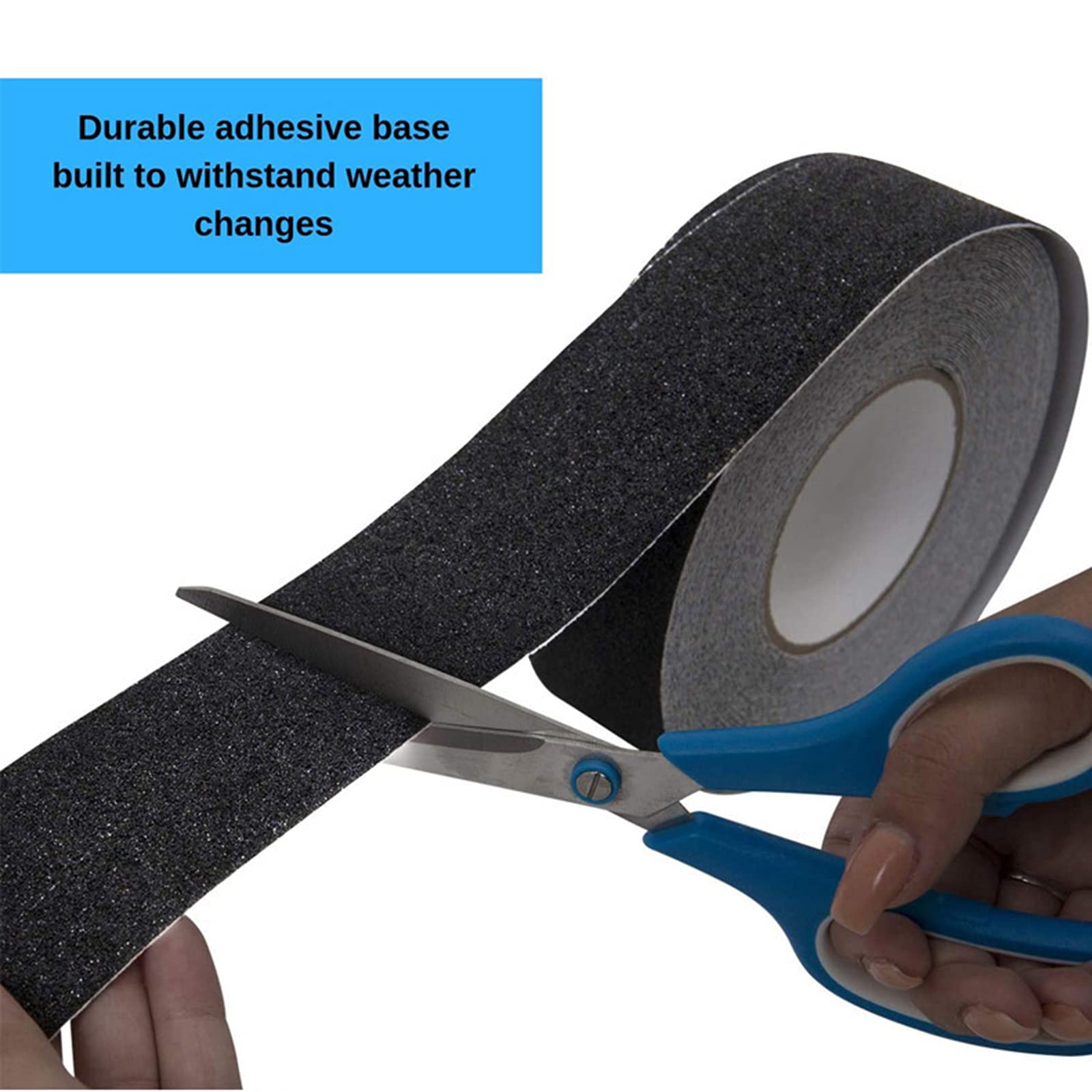 AIZYR Cinta De Agarre Antideslizante Negra, Cintas De Tracción Antideslizantes Cinta Adhesiva De Seguridad para Escaleras Interiores O Exteriores,15cm*10m