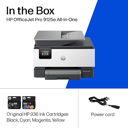 Miniatura 8 de HP OfficeJet Pro 9125e Impresora todo en uno, color, impresora para pequeñas y medianas empresas, impresión, copia, escaneo, fax, tinta instantánea