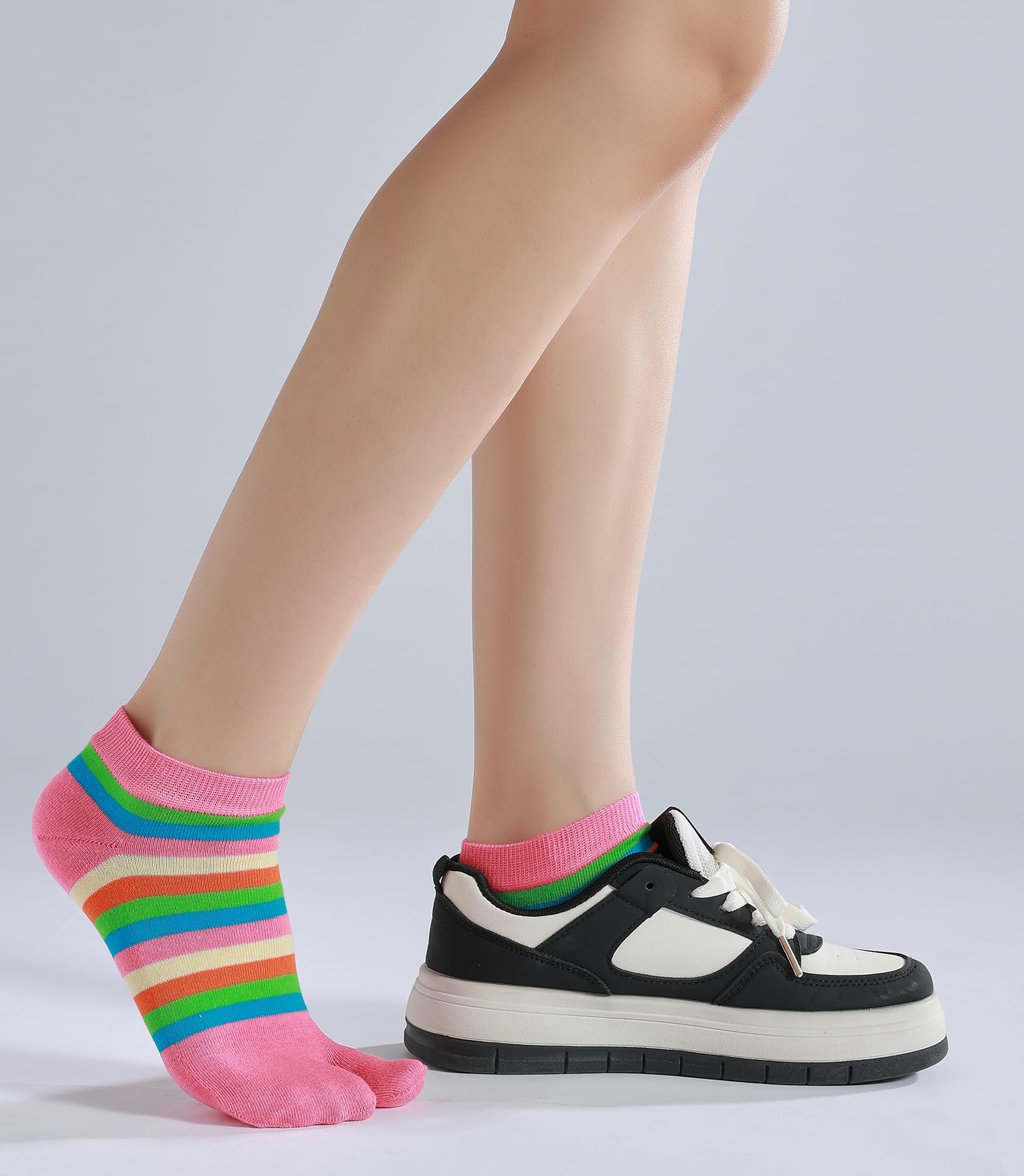 Calcetines Tabi para mujer, con puntera dividida, para sandalias, ninja, japonés, algodón, paquete de 6
