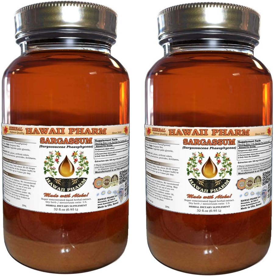 Sargassum (Sargassaceae Phaeophyceae) Tincture Dried Algae Liquid Extract, Sargassum, Herbal Supplement 4 oz