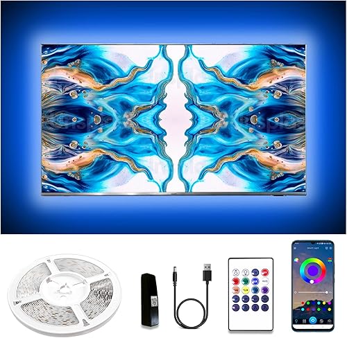 Miniatura 1 de dalattin Retroiluminación LED para TV, luces LED RGB de 16.4 pies para TV de 75 a 85 pulgadas, luces de TV, sincronización de música, Bluetooth con