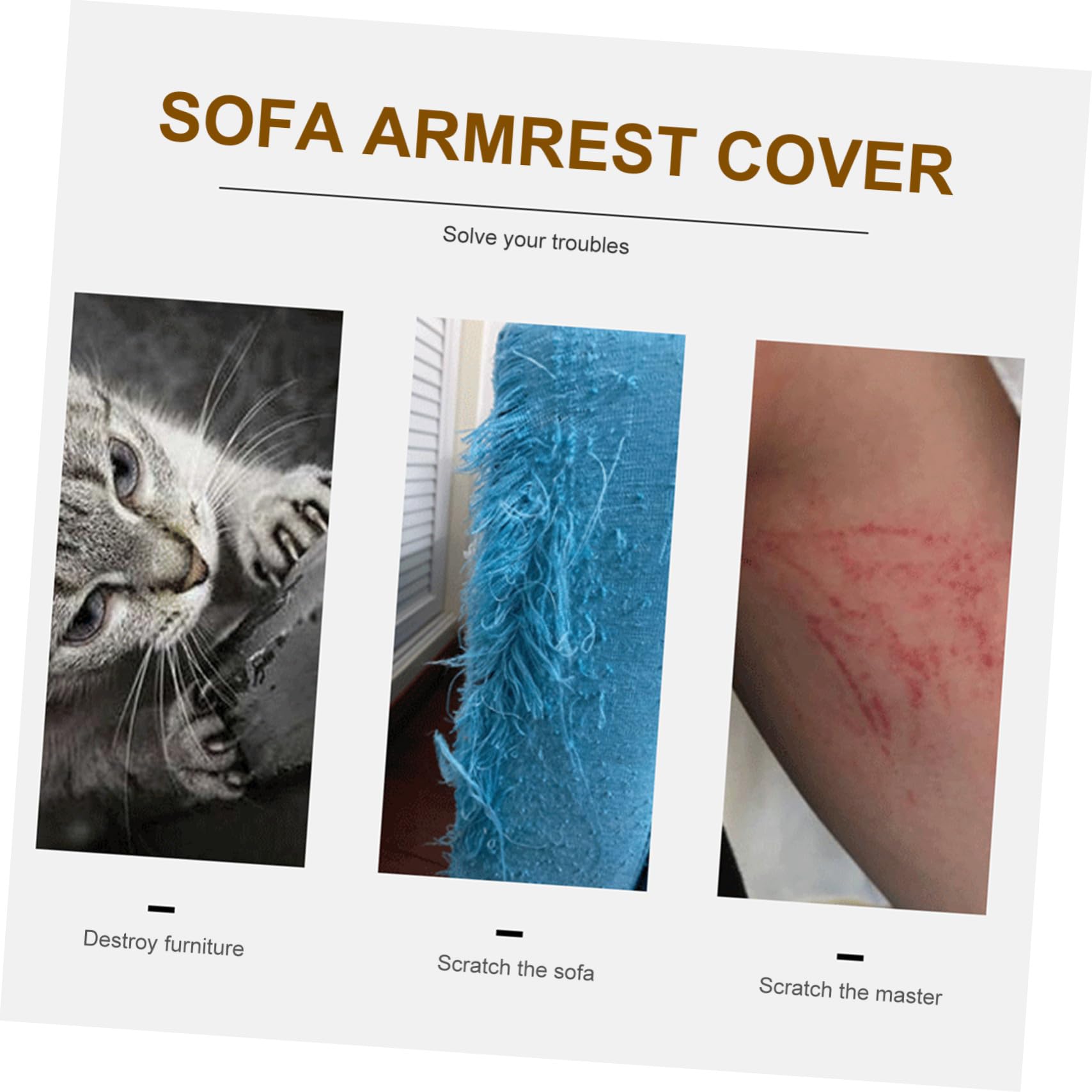 SOIMISS Protector contra Arañazos Funda para Reposabrazos Antiarañazos para Sofá Garra de Sisal Adecuado para Gatos en Oficina o Tienda