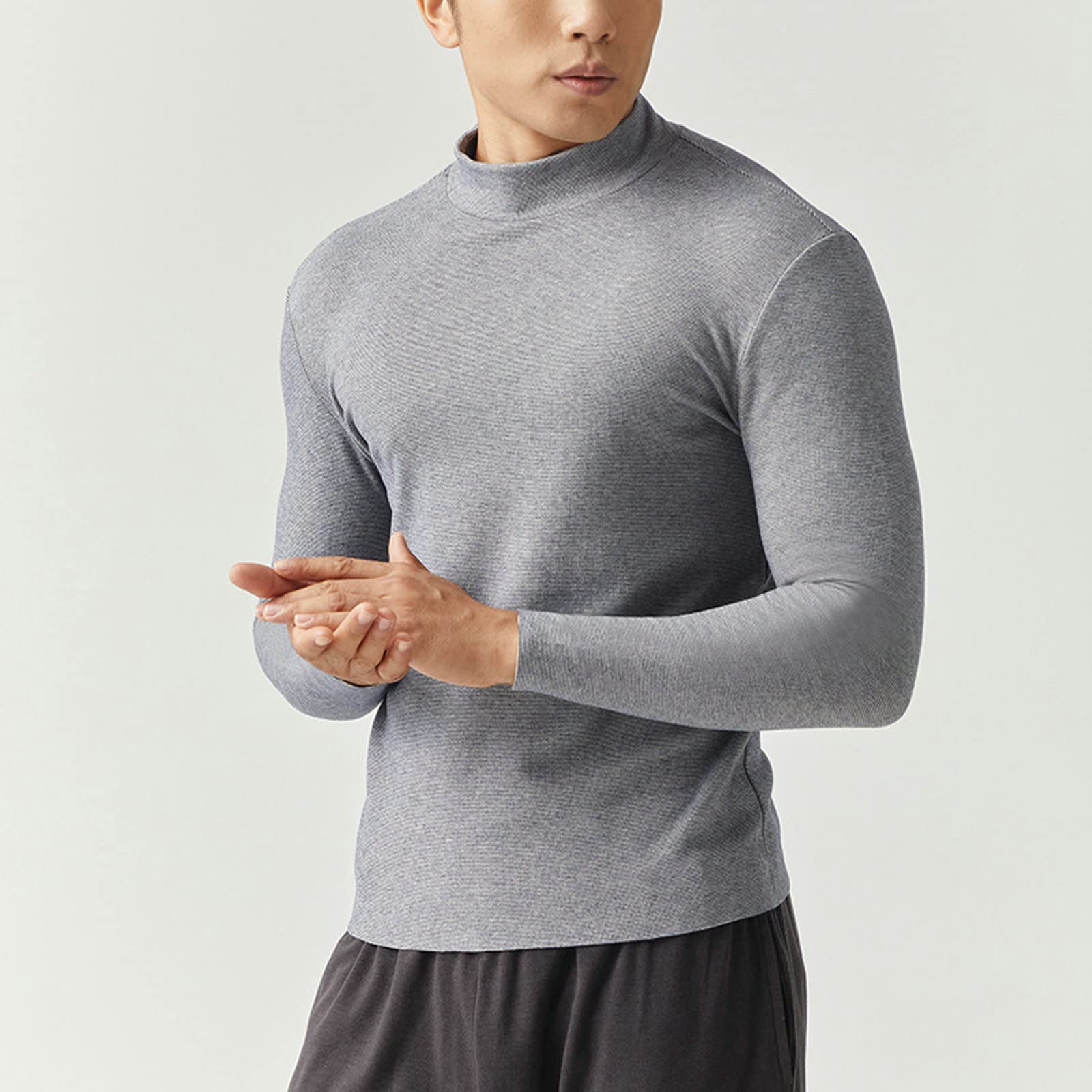 Daesar - Camiseta Termica Hombre Invierno,Ropa Térmica para Hombre Ropa Termica Hombre Manga Larga Gris