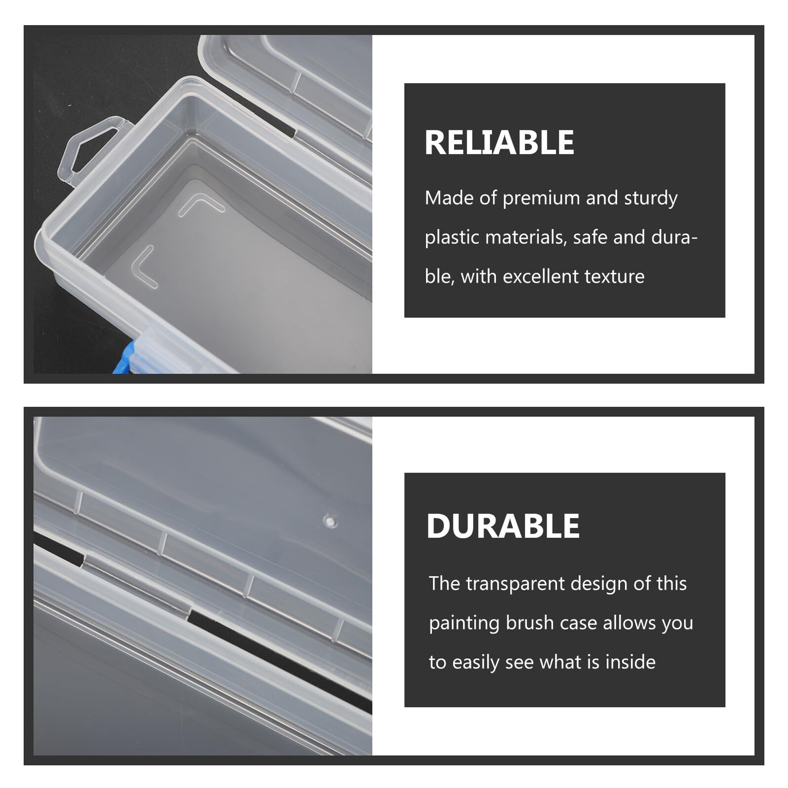 Alipis Transparente Pinselbox aus Kunststoff 8 Stück mit Einfachem Zugang und Tragbarem Design für Wasserfarben und Pinsel für Lehrer und Schüler