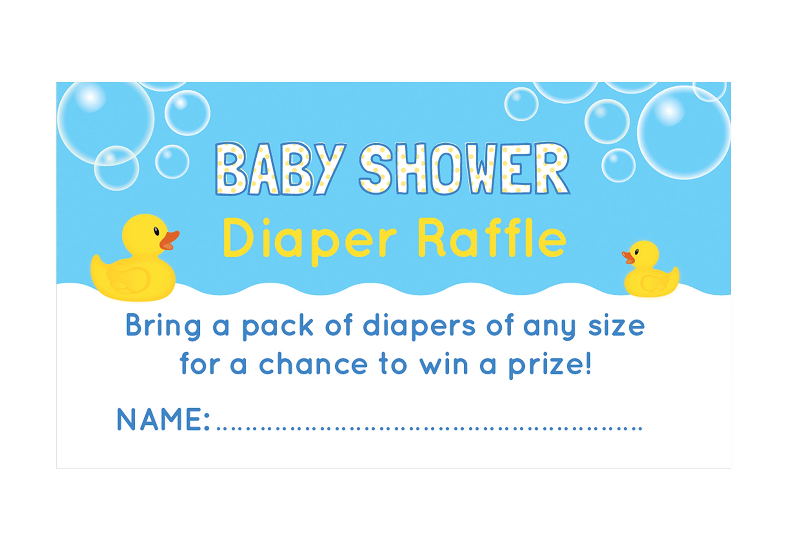 Rubber Ducky Baby Shower Diaper Raffle Tickets - 24 Count