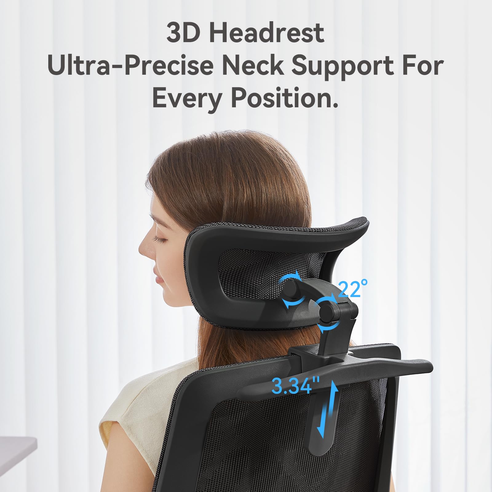 SIHOO M59AS Ergonomic Office Chair, Dual Backrest, Adaptive Lumbar Support, Black, Pack of 1 - Image 5