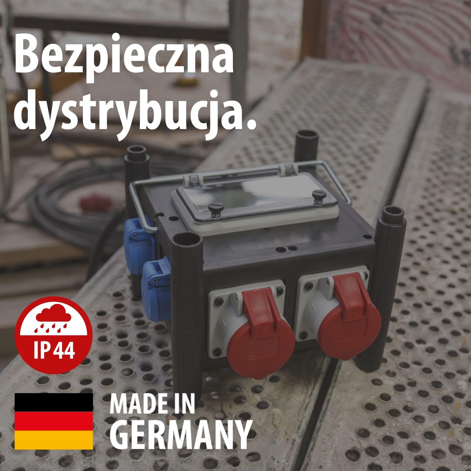 Brennenstuhl kompaktowy gumowy rozdzielacz mocy (kabel 2 m, 2xCEE 400V/16A, 1x CEE 400V/32A, 4x 230V/16A, do stałego użytku na zewnątrz, Made in Germany)