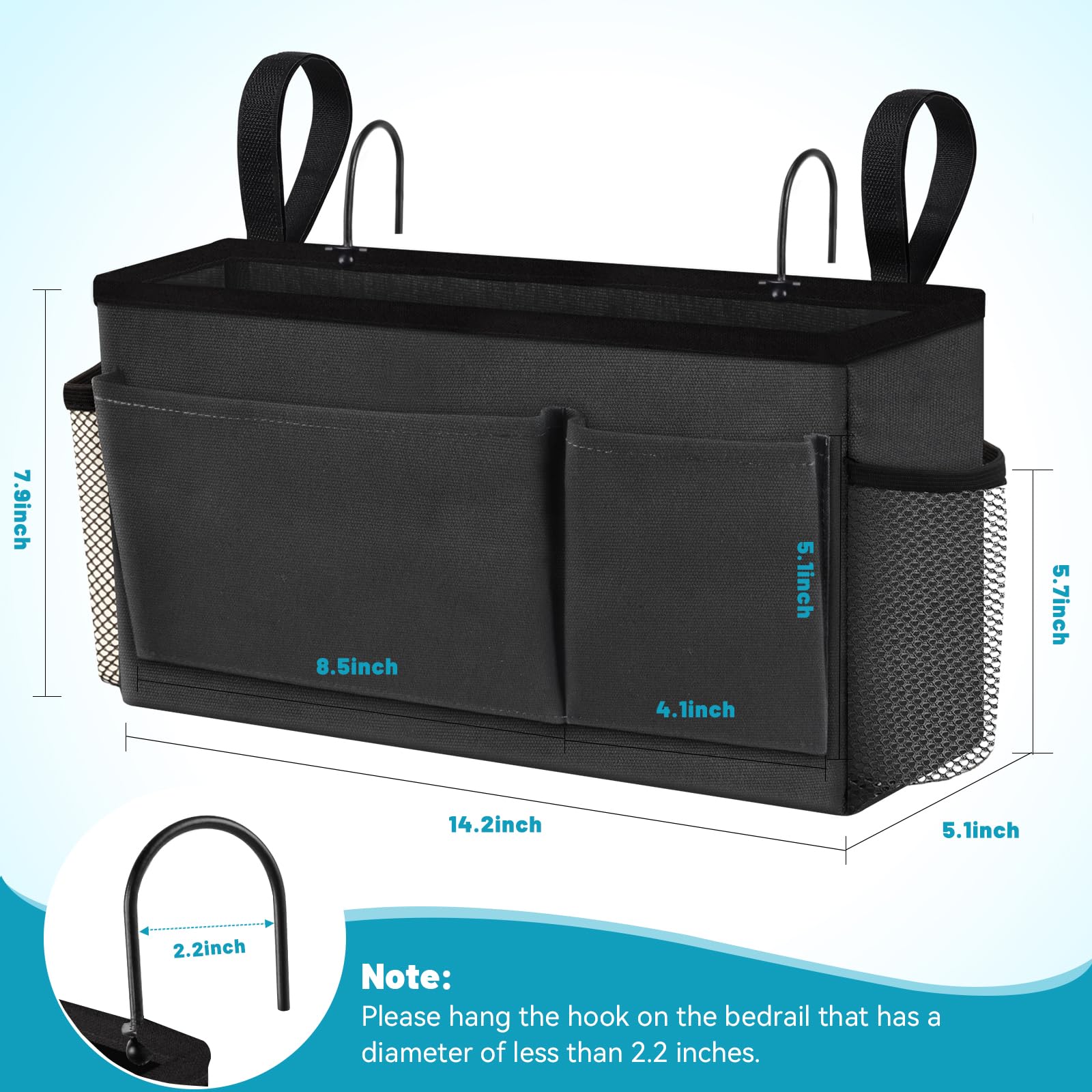 Snapklik.com : BlissTotes Bedside Caddy, Bedside Storage Organizer For ...