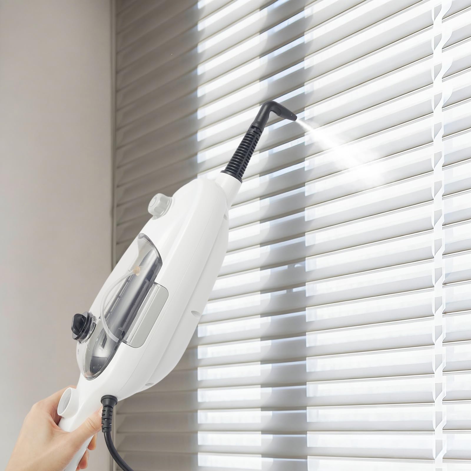 Steamclean 10 w 1 myjka parowa, wielofunkcyjna, ręczna myjka parowa, 1300 W, urządzenie ręczne i mop parowy, dysza i poszewka z mikrofibry, zbiornik na wodę 300 ml, przewód zasilający 4,5 m