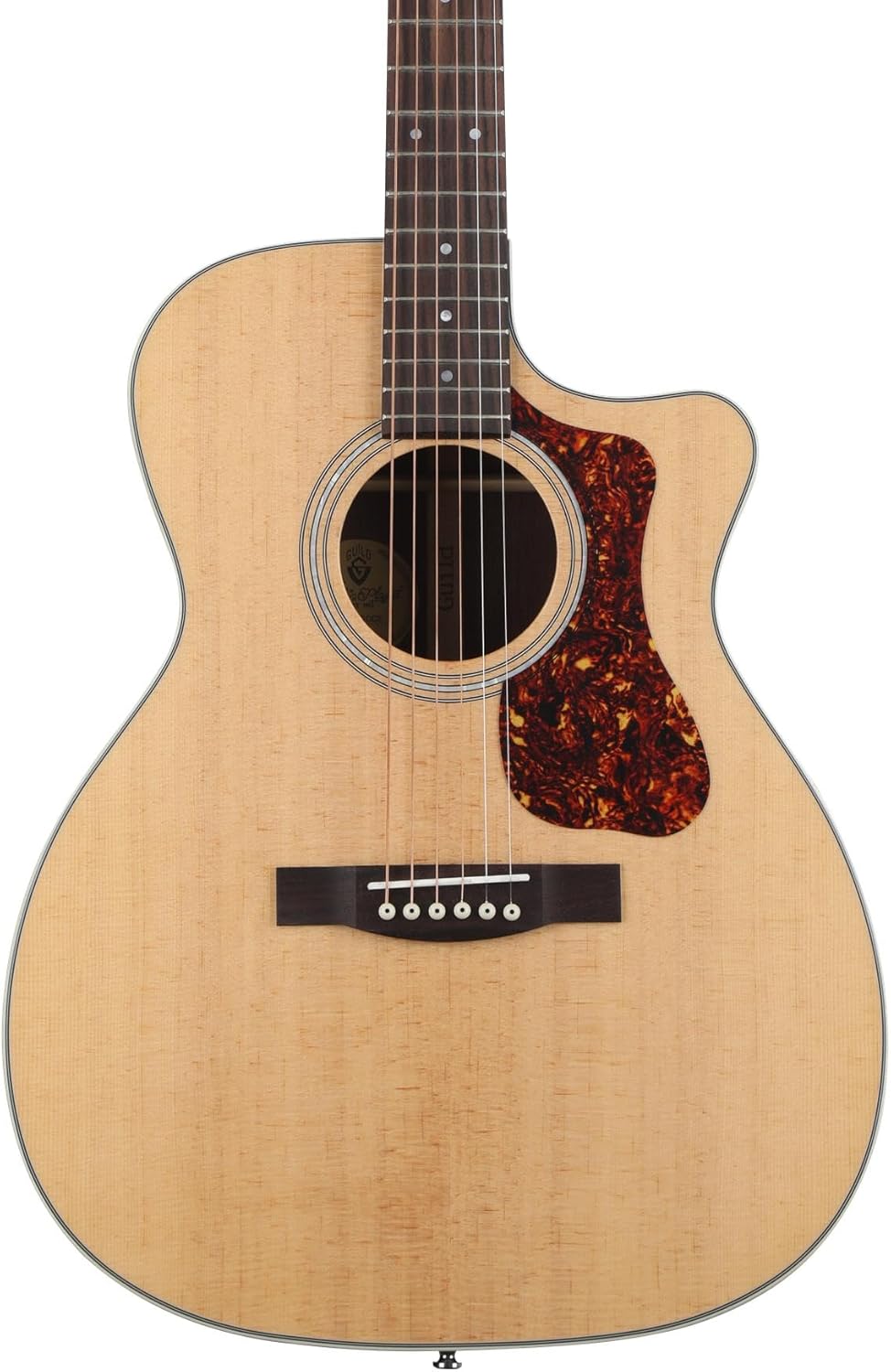 Guild Guitars OM-150CE Acoustic Guitar, Natural, All Solid Woods, Westerly Collection, with Premium Gig Bag