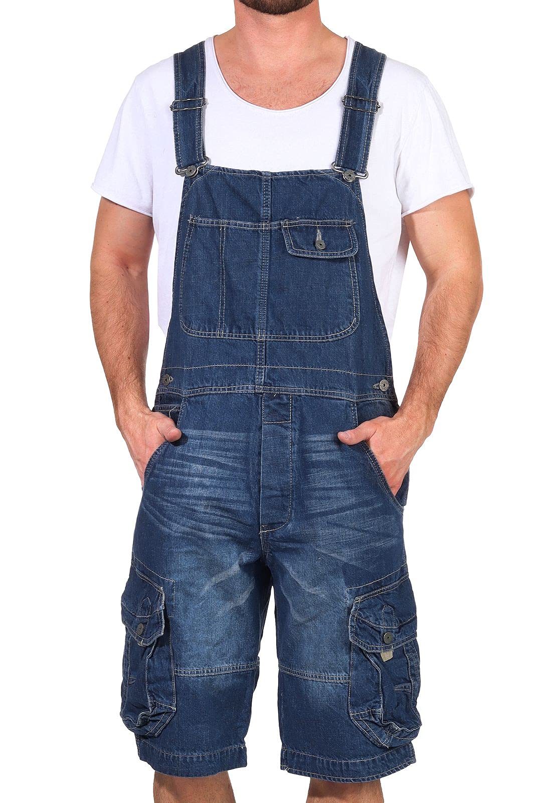 Jet Lag Herren Latzhose Overall Cargo Shorts