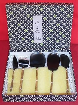 茶道具　茶器】炉用　黒味　六本組　灰匙　灰さじ　灰押さえ　灰ならし　風炉道具 茶道具 茶器】炉用 黒味 六本組 灰匙 灰さじ 灰押さえ 灰