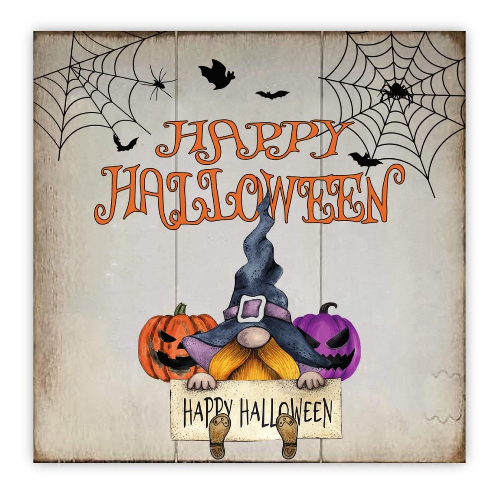 Panneau bois nain citrouille Halloween de qualité supérieure pour salon élégant
