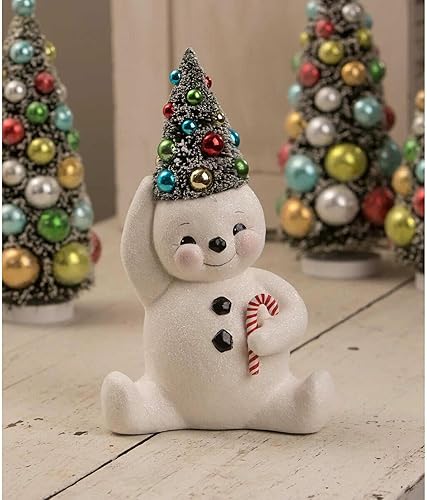 Miniatura 3 de Bethany Lowe Muñeco de nieve retro de bastón de caramelo con árbol mediano