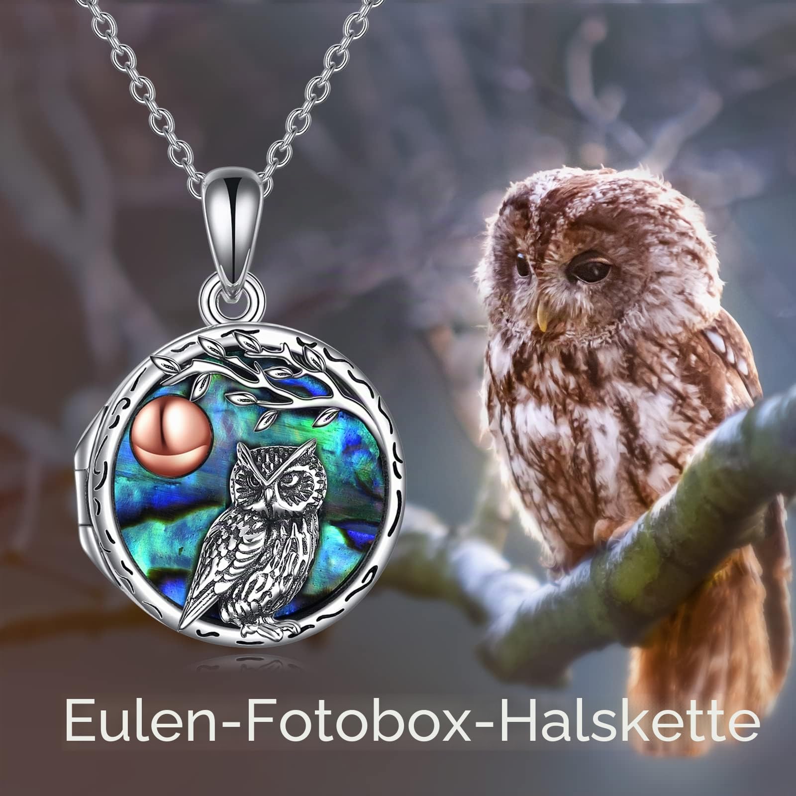 YAFEINI Eule Kette für Damen 925 Sterling Silber Eule Anhänger Schmuck Geschenk für Mama Mädchen Freund