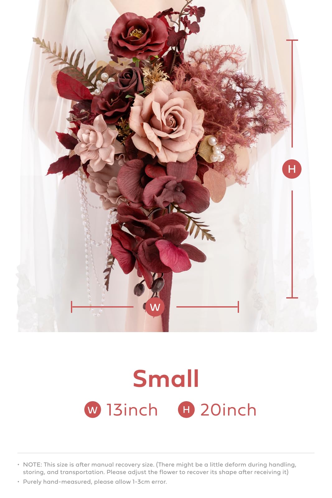 ☆Burgundy bouquet断捨離中ページ☆ 大きめ特大リース♪ Ling's Moment Red Bridal Bouquet Cascading, Burgundy Wedding