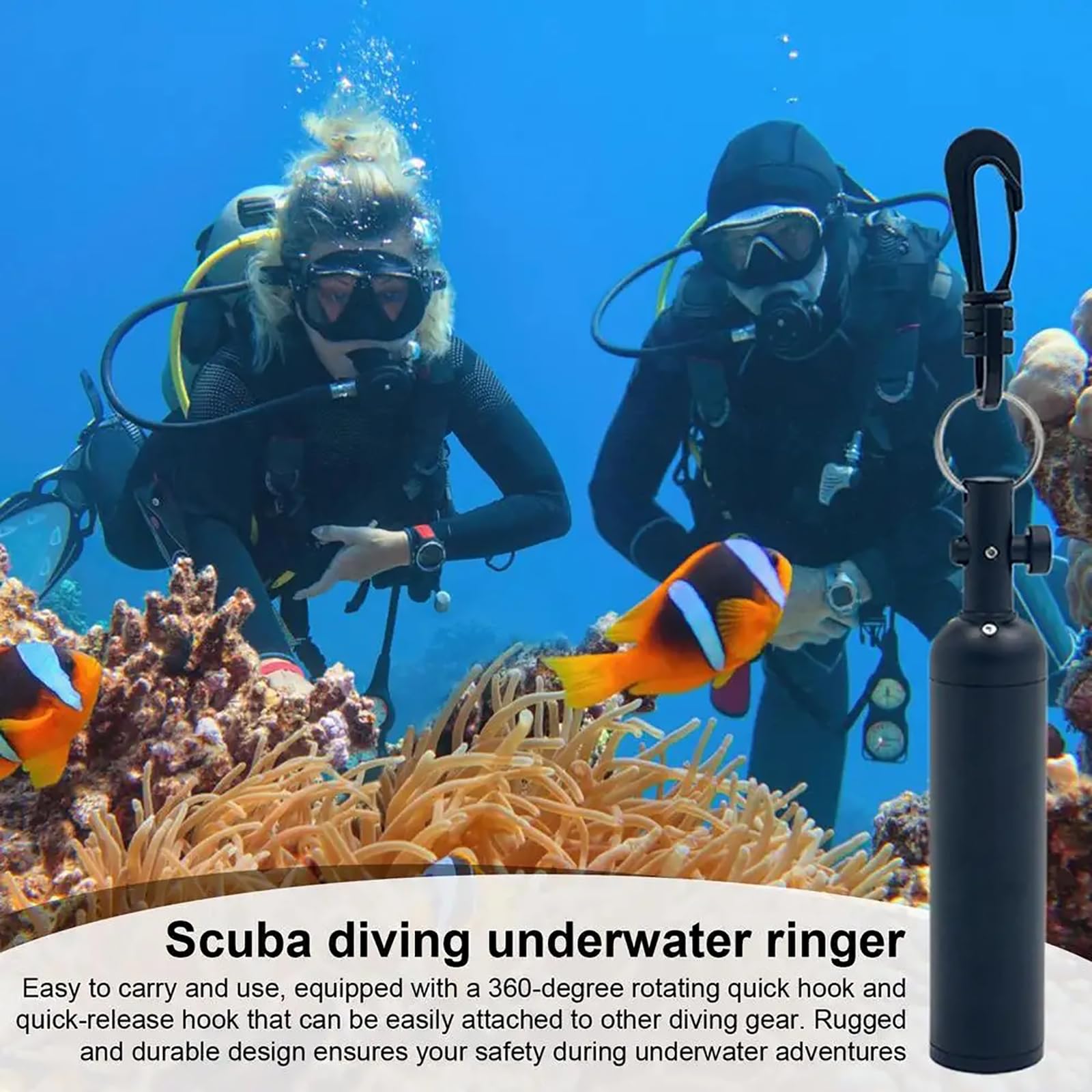 WYYHAA Scuba Diving Stick, Aluminum Alloy Diving Rattle, 360° Diving Pointer with Clip for Underwater Shaker Noise Maker Snorkeling,Pink