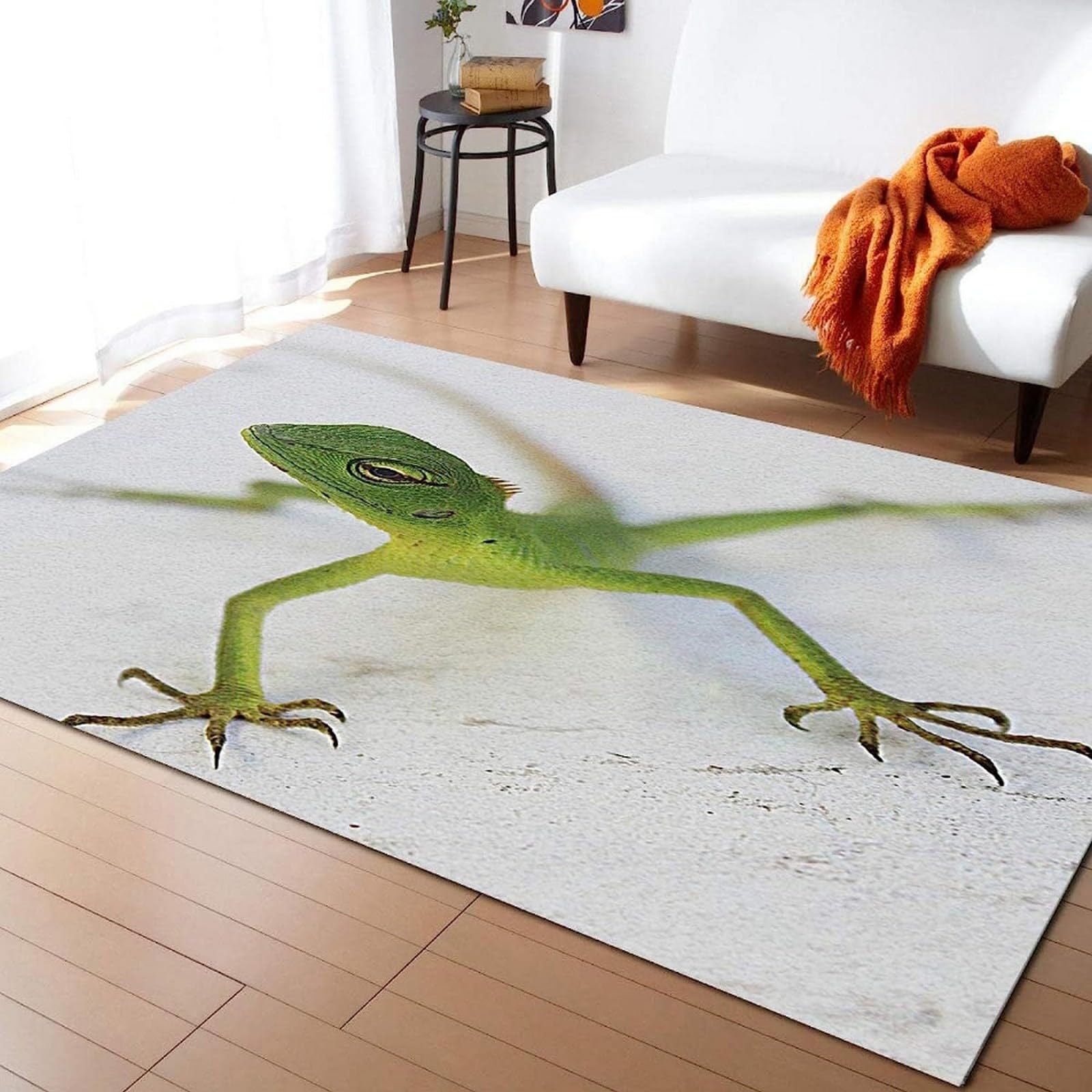 Tapis lézard 3D pour chambre d'enfant | Grand tapis salon anti-dérapant 100x200 cm