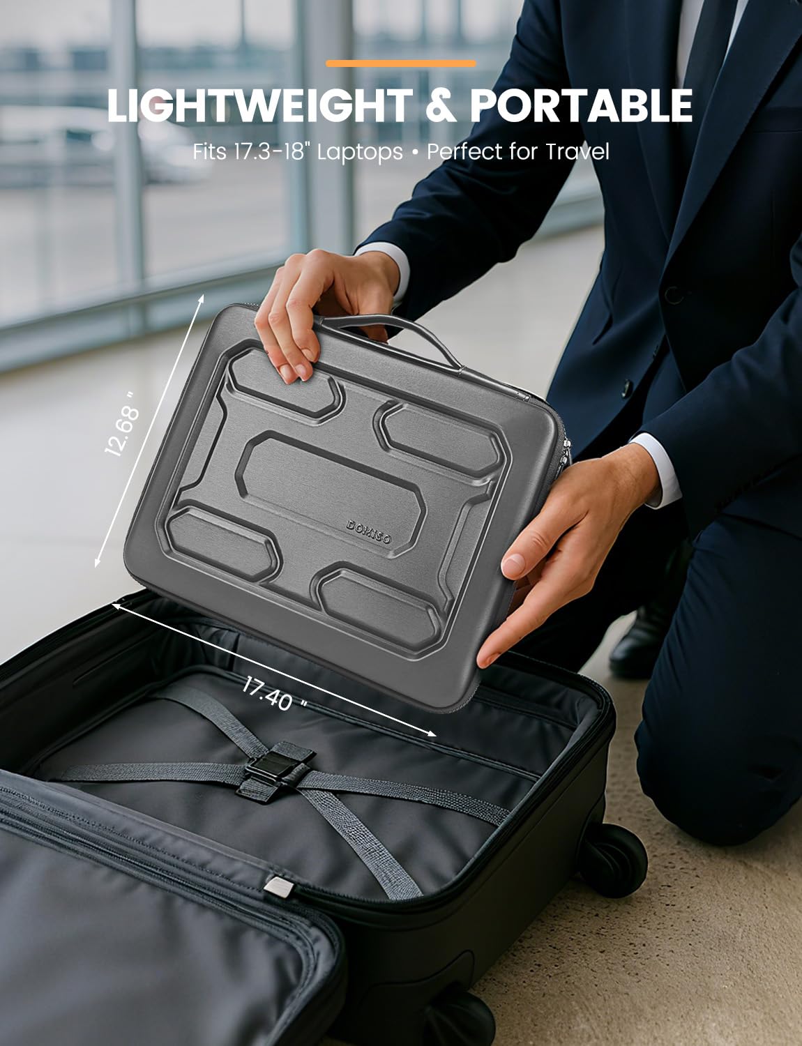 DOMISO Custodia protettiva per laptop resistente agli urti con maniglia AA30H