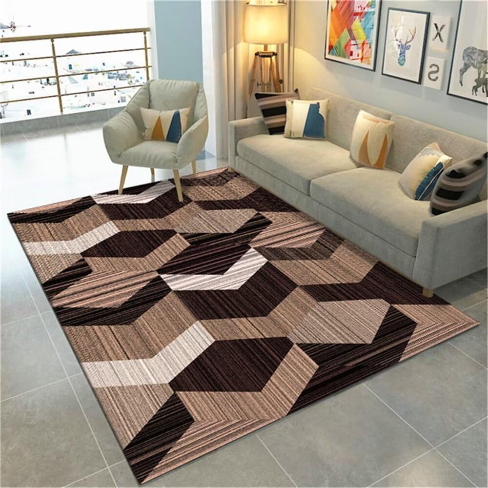 Tapis moderne marron 90X150CM résistant aux frottements