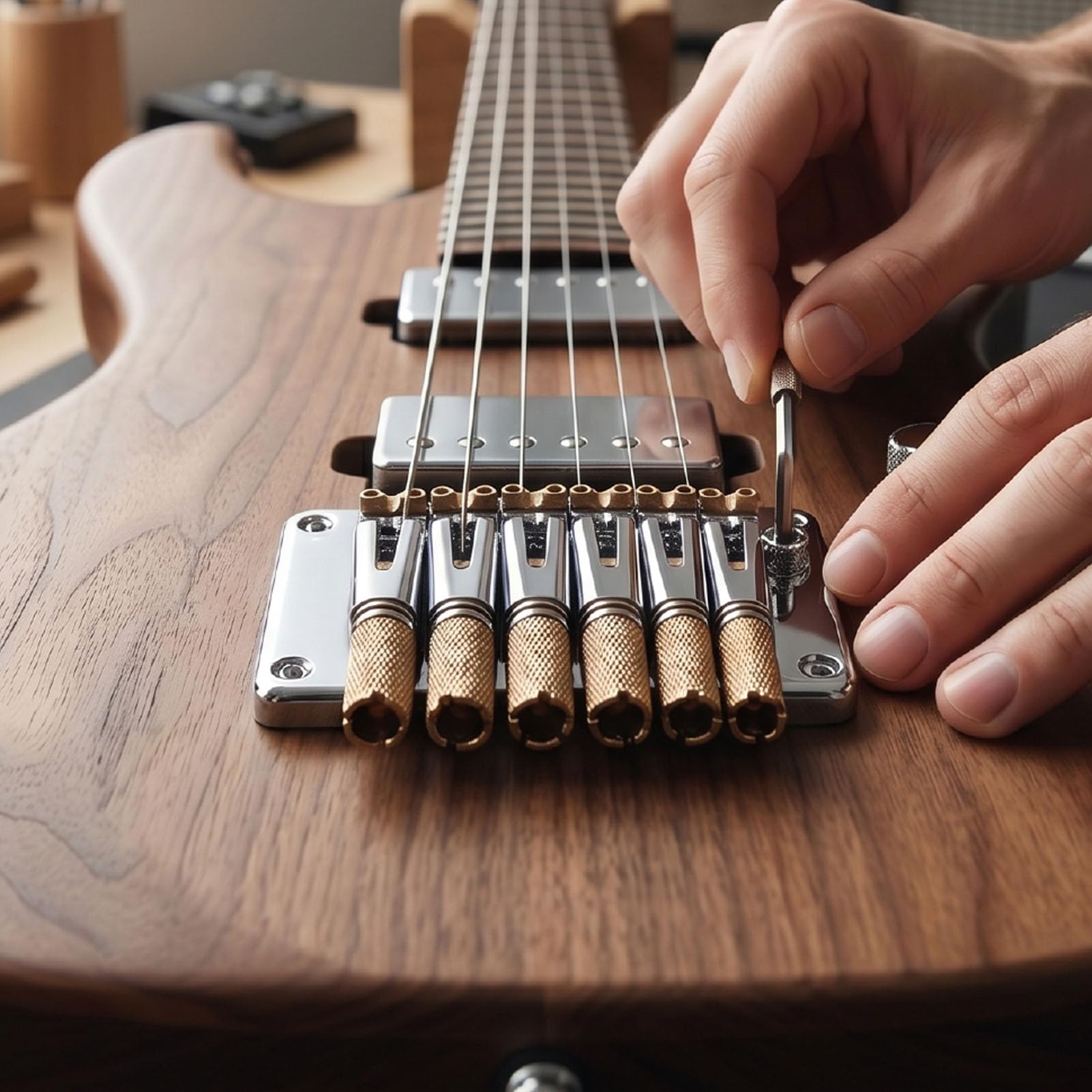 banapoy Puente de Guitarra sin Cabeza de 6 Cuerdas, Monturas Ajustables Puente de Guitarra Eléctrica sin Cabeza, de de Aleación para Eléctrica sin