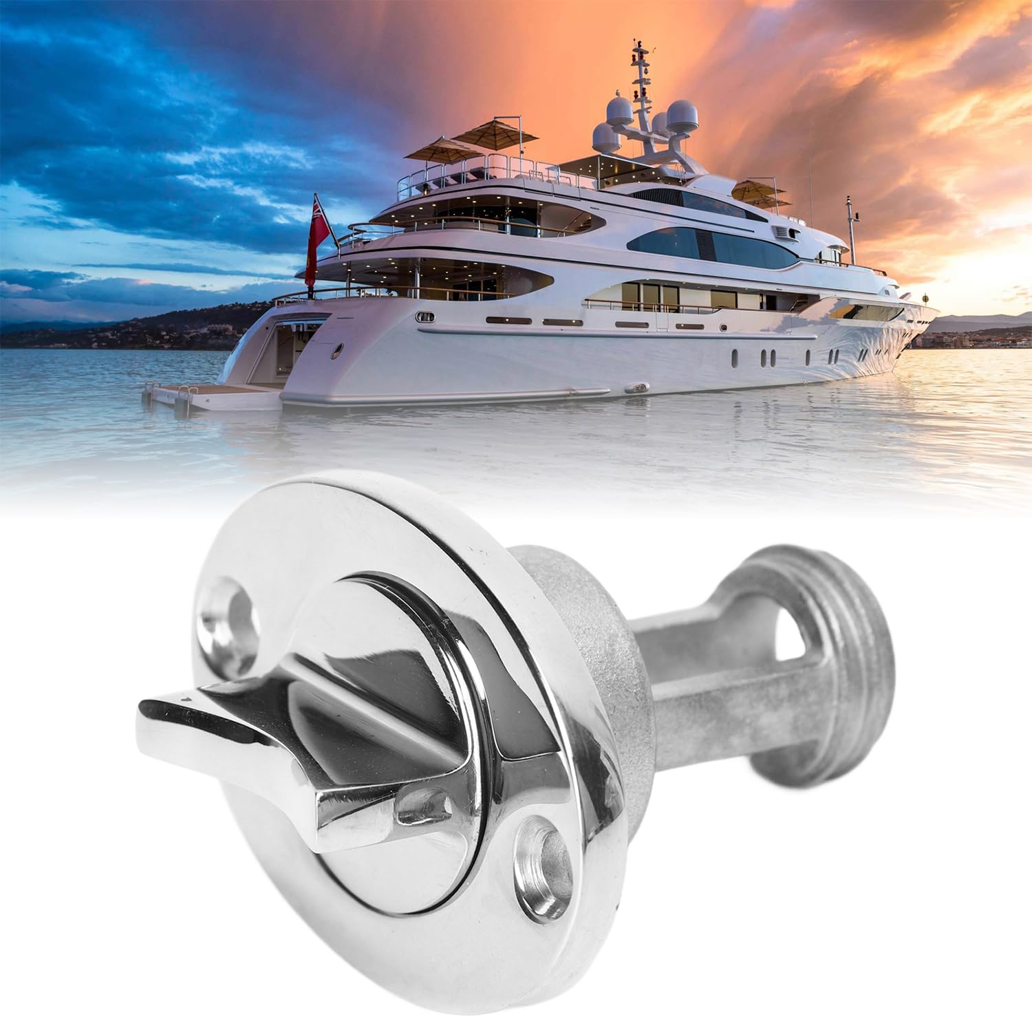 Tappo di Scarico Per Garboard, Tappo Per Barche Marine in Acciaio Inossidabile 316 Adatto Per 1" Foro di Poppa Per Barche Scarico Per Garboard Tappo Per Acqua Scarico dello Scafo con O Anello di Tenut