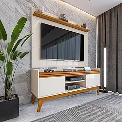 VIANOSSA - Rack ripado 2 Portas com Painel para Tv 50 Polegadas Astúrias 136cm