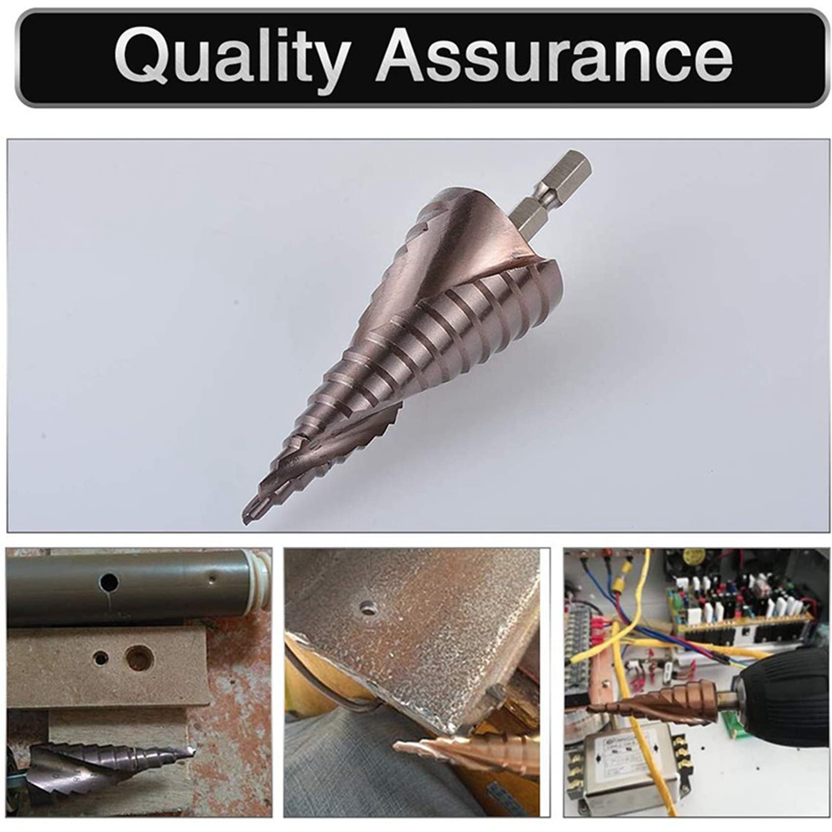 3X M35 HSS Co Step Punta Punta Punta Cobalto Cono Punte 4-32mm Legno Acciaio Metallo Foro Strumento Set Hex