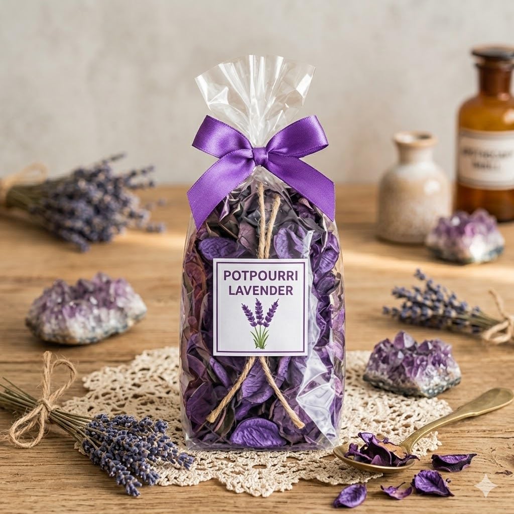 AIR O Matic Scented Lavender Potpourri Bag Standard Size – Premium Dried Flowers, Citrus Botanicals & Decorative Bowl Filler for Home Fragrance, Living Room Décor & Gifting 1