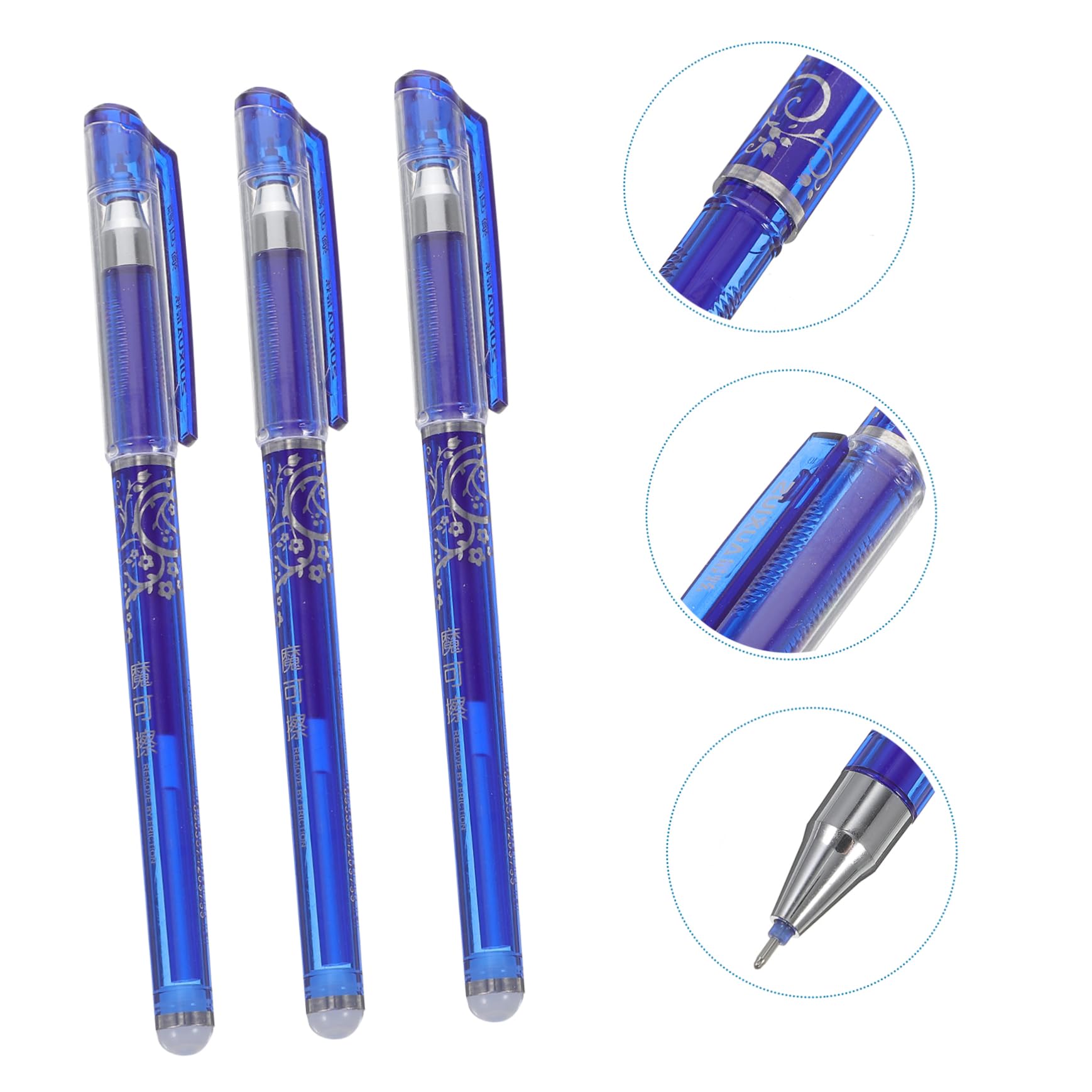 NUOBESTY 36 Pièces Stylo Effaçable Surligneur Effaçable Stylo À Encre Effaçable Chinois s À Bille À Pointe Fine s 05 À Encre Bleue Costumes Bleus Élèves En