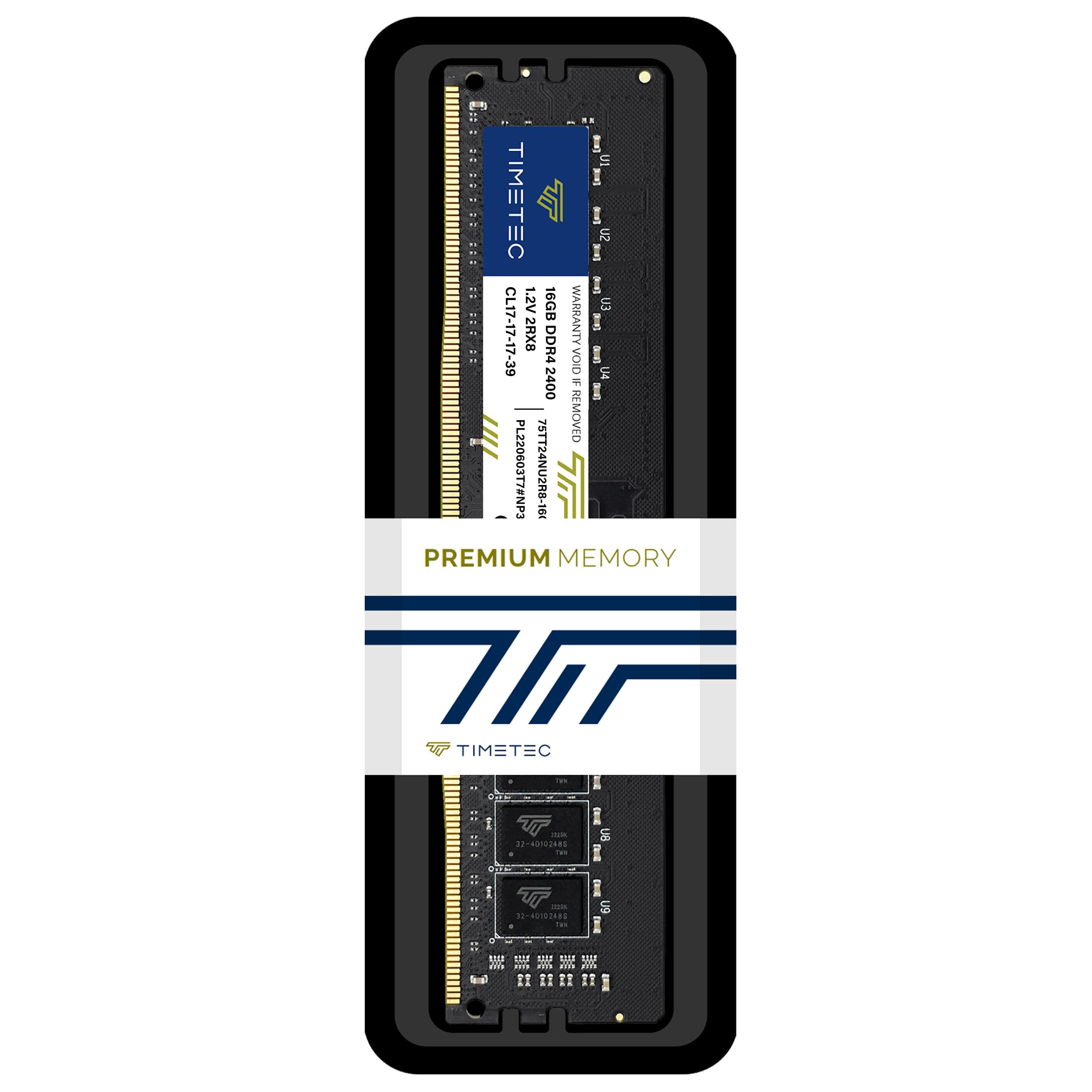 Timetec 16 GB DDR4 2400 MHz (PC4-2400T) PC4-19200 UDIMM für Desktop-PCs – Non-ECC Unbuffered, 288-Pin, 1,2 V, CL17 DIMM-Speichermodul