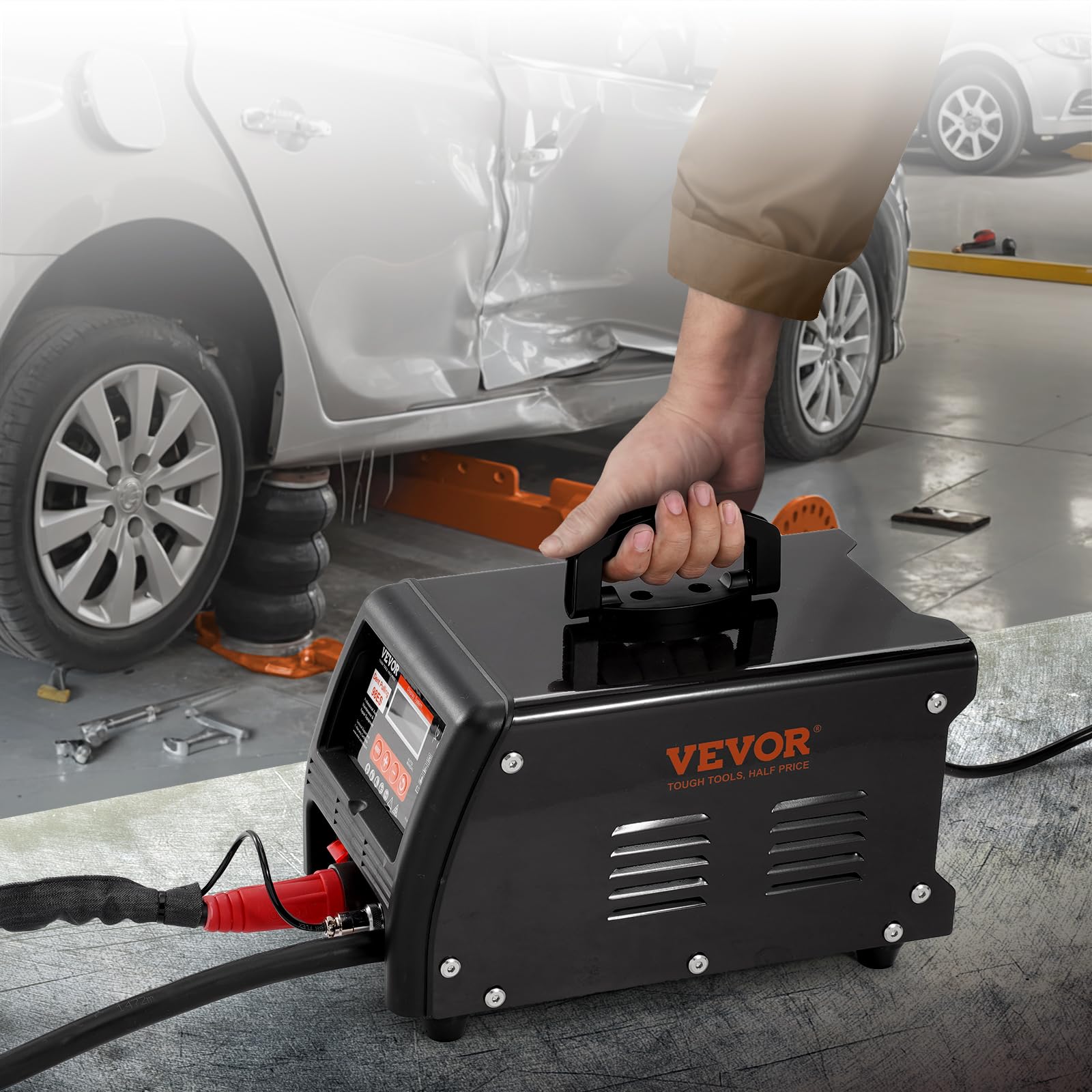 VEVOR Ausbeulspotter, 3 kW, Dellenreparaturset, Dellenzieher mit automatischem/manuellem Schweißen und 9 Modi, Autokarosserie-Punktschweißgerät, Dellenzieher für die Dellenreparatur von Autos & LKWs