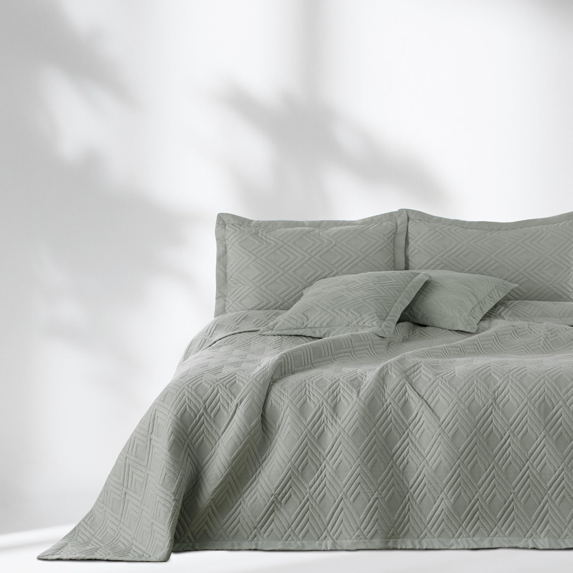 AmeliaHome Sprei 240x260 cm bedsprei dubbelzijdig ultrasoon stiksel polyester Ophelia grijs
